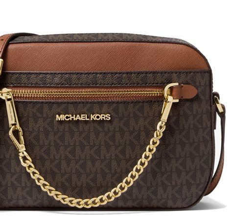 Michael Kors Ladies Brown Jet Set Large Logo Crossbody Bag